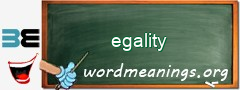 WordMeaning blackboard for egality